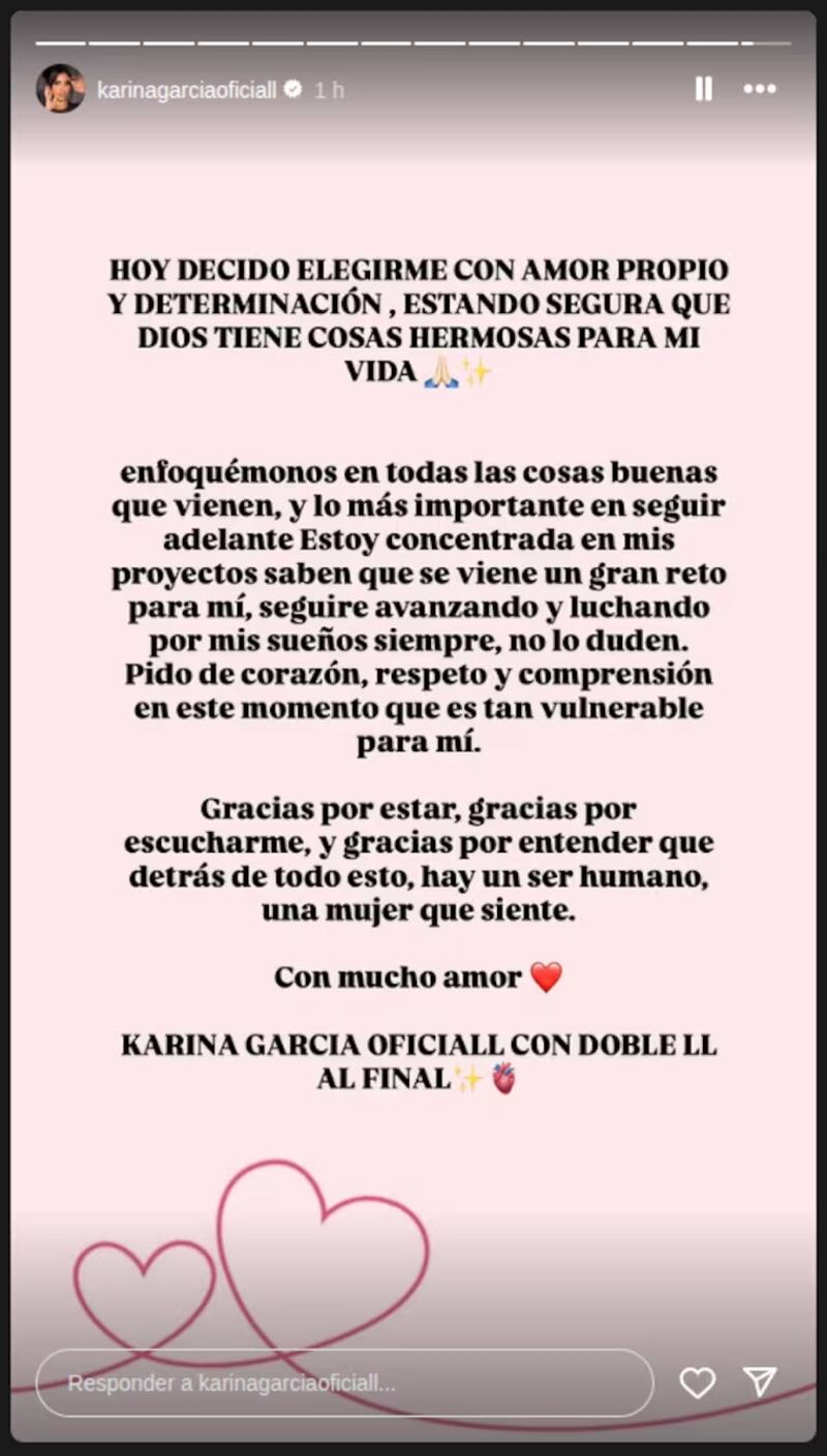 Karina García terminó con Altafulla