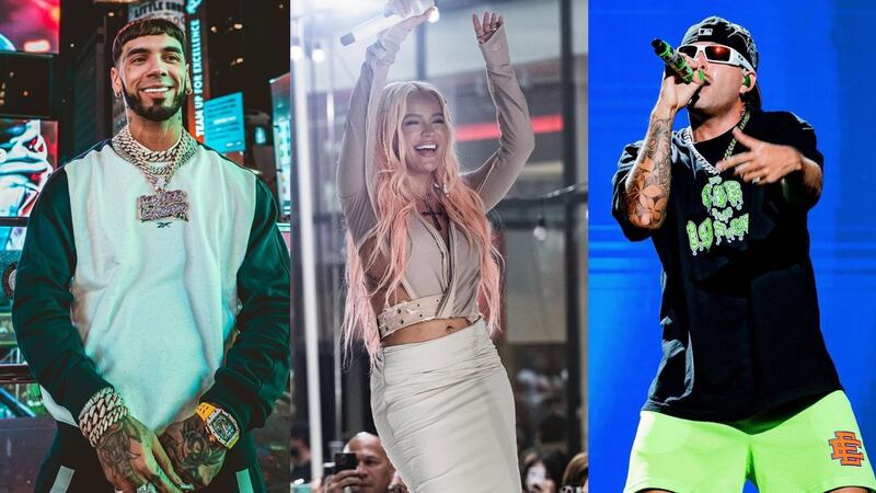 Anuel vuelve a referirse a Karol G y Feid en una presentación