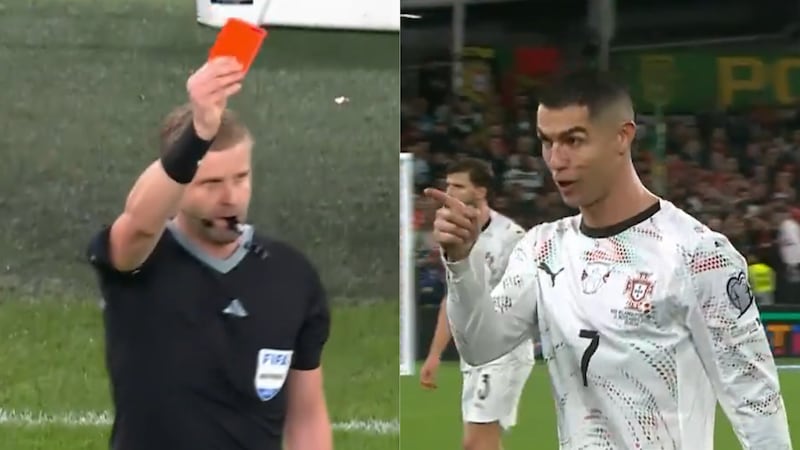 A las Duchas: Cristiano Ronaldo vio la tarjeta roja por terrible codazo y se fue enfurecido