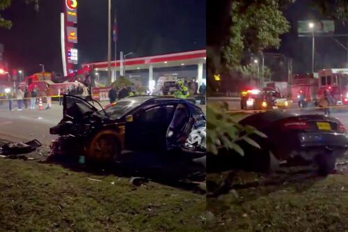 Se conocen videos del trágico accidente de tránsito en la Autopista Norte que dejó dos personas muertas