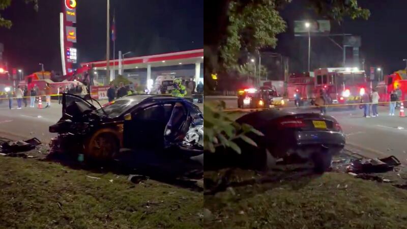 Se conocen videos del trágico accidente de tránsito en la Autopista Norte que dejó dos personas muertas