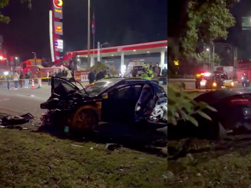 Se conocen videos del trágico accidente de tránsito en la Autopista Norte que dejó dos personas muertas