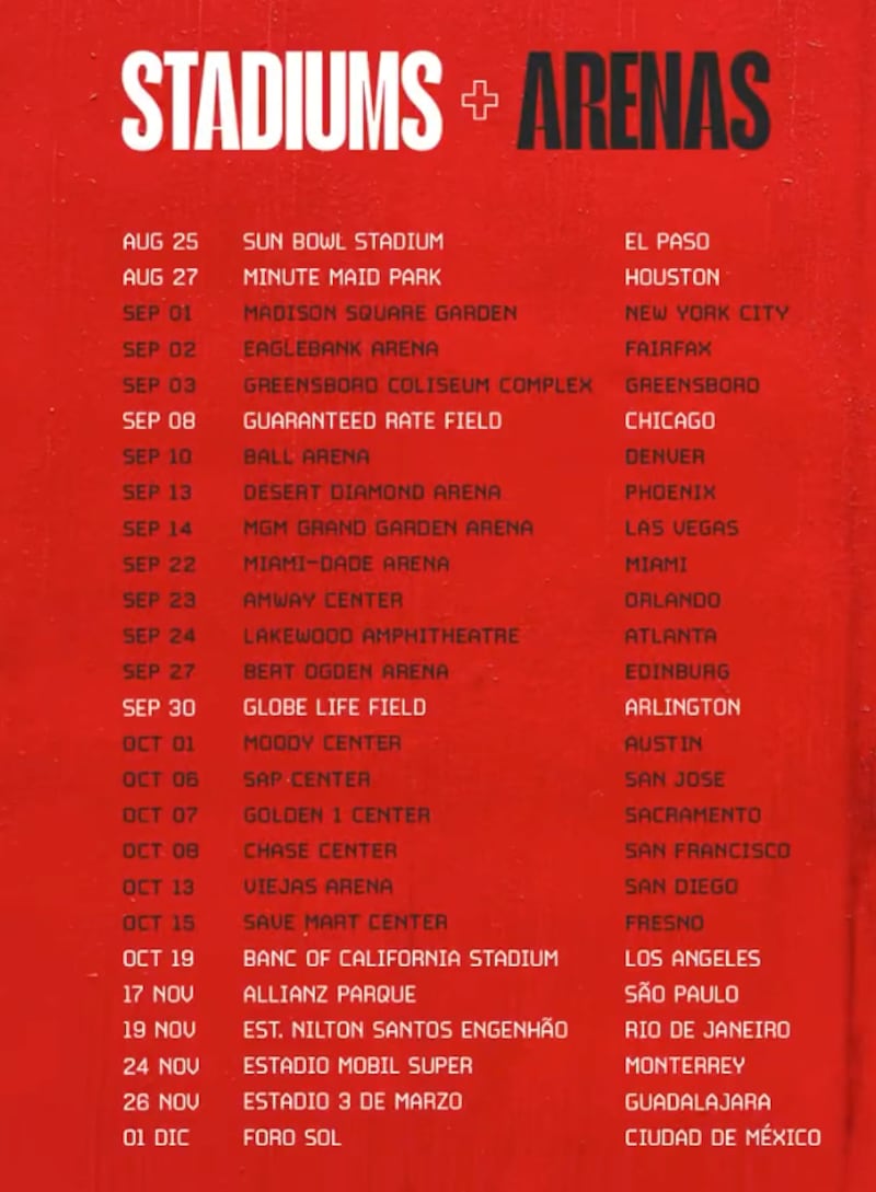 Gira de RBD, lugares y fechas.