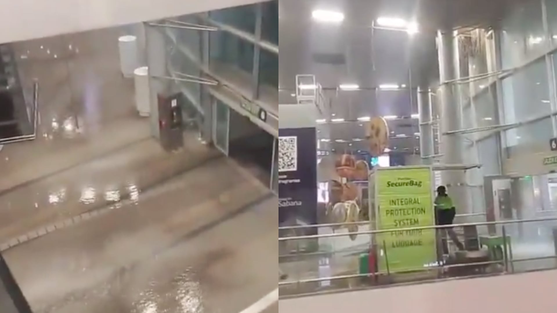 Emergencia en el Aeropuerto Internacional El Dorado: la lluvia se está filtrando por el techo y genera inundación en varias zonas
