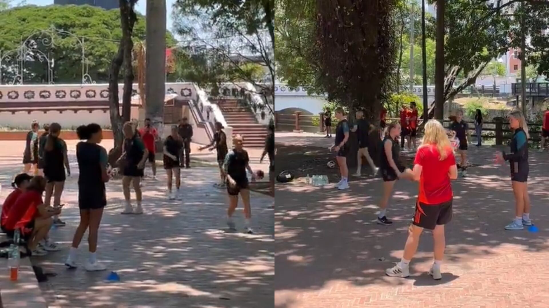 Como cualquier colombiano; la selección alemana sub-20 salió a entrenar a un parque de la Cali