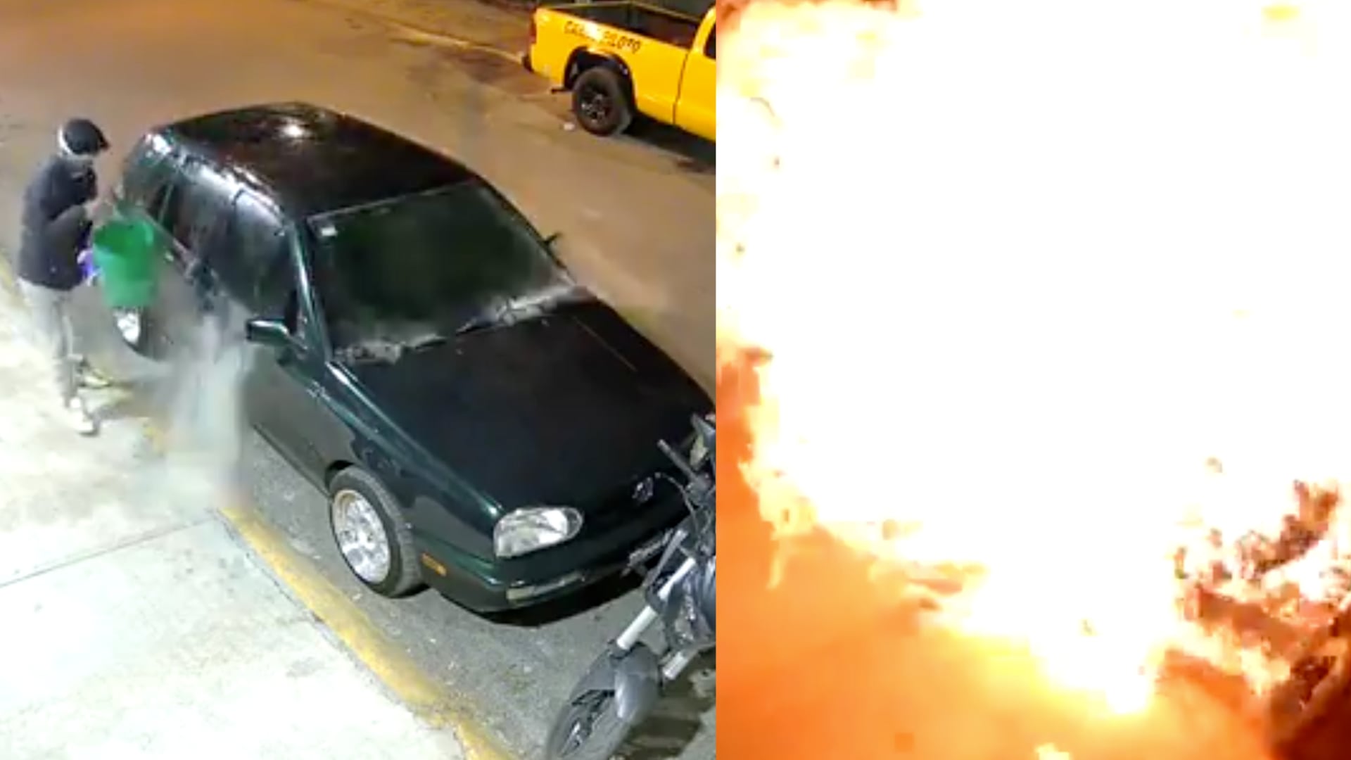 Extorsionista se quemó a sí mismo al intentar incendiar un carro en México