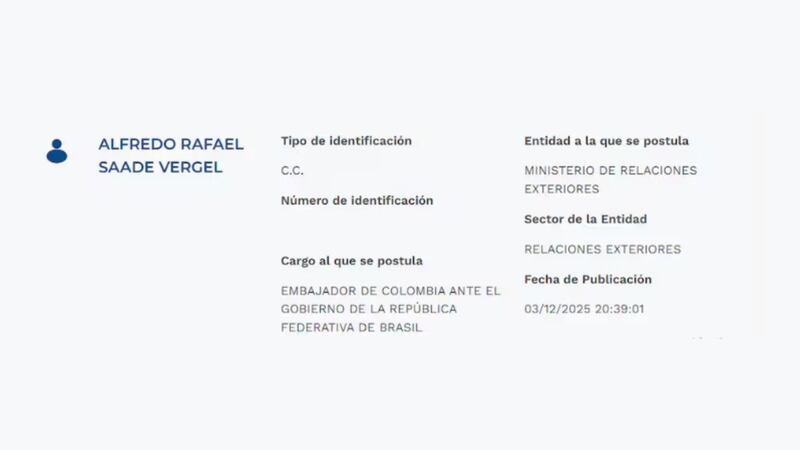 La administración de Gustavo Petro ratificó el nombramiento de Saade, exjefe de gabinete, como nuevo jefe de la misión diplomática en Brasil, pese a sus recientes controversias en su gestión pública. (Archivo: captura de pantalla / Presidencia)