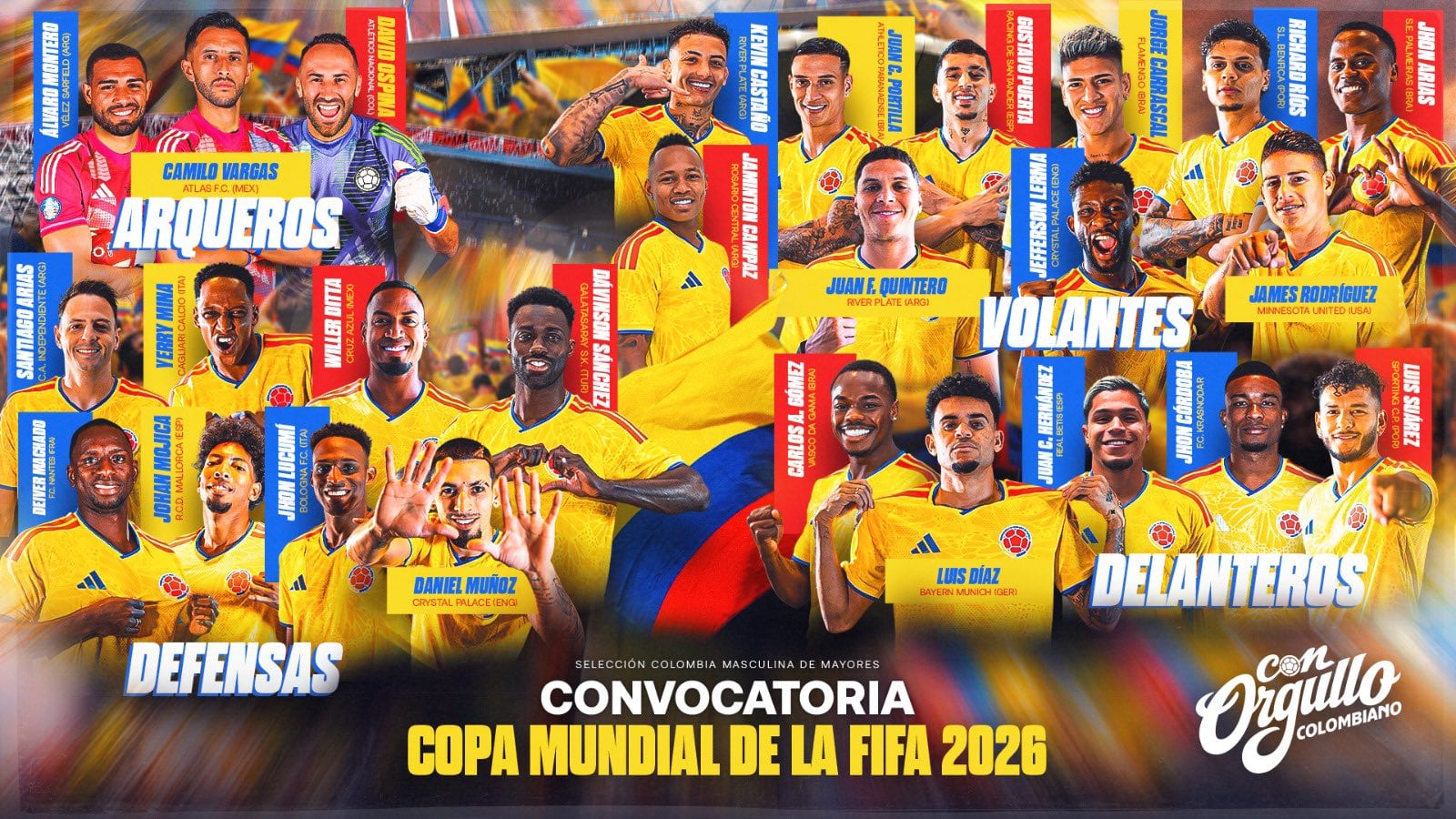 Lista la nómina de la selección Colombia