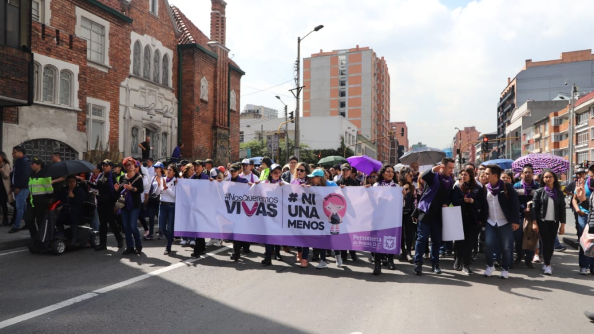 Marcha contra el feminicidio en Bogotá.