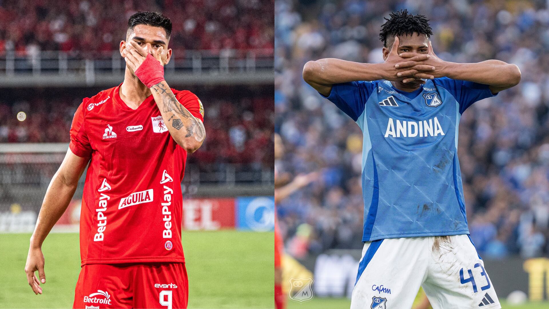 América y Millonarios - Fotos: Redes sociales de los equipos