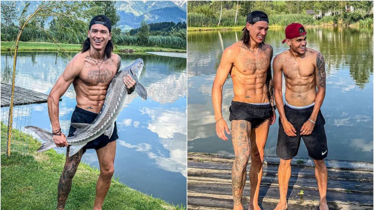 Luis Díaz se fue con Darwin Núñez de paseo y pesca. Pasaron de rivales a amigos