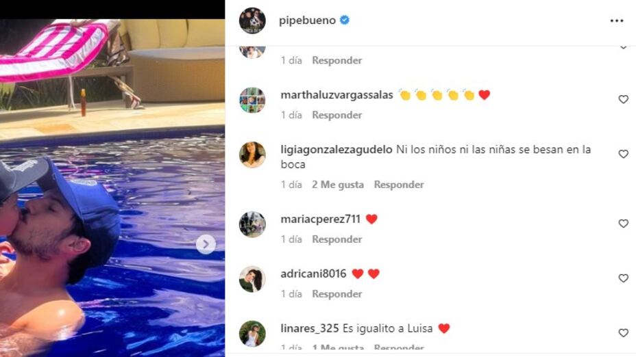 Diversos comentarios machistas resaltan en la publicación de Pipe Bueno dándose un beso a su hijo con Luisa Fernanda W.