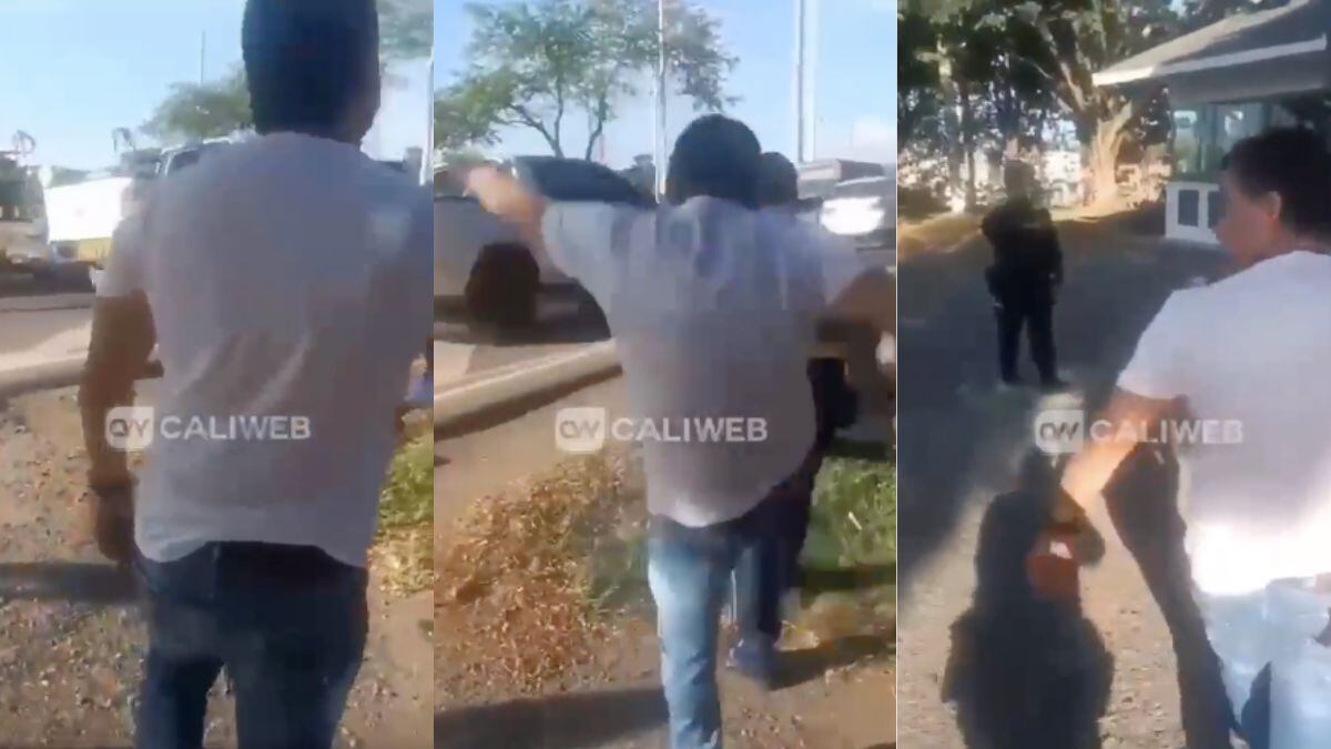 Un hombre agredió pateando a un agente de tránsito que le impuso una multa en Cali.