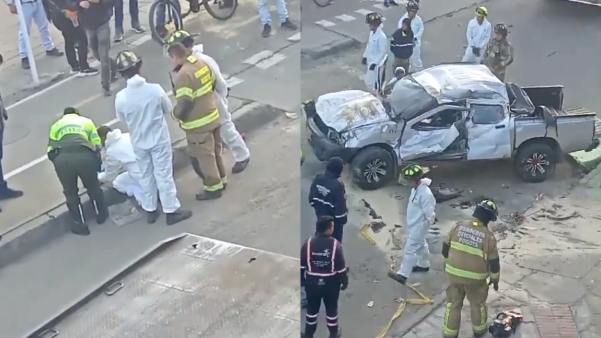 En el puente de la Avenida Américas con Carrera 68, un hombre perdió el control de su vehículo y cayo por fuera de la estructura.