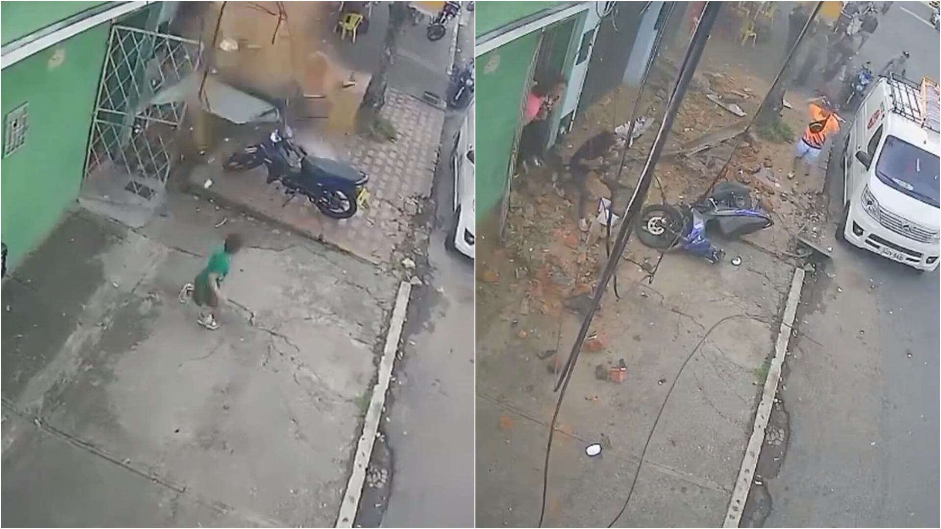 “Yo pensé lo peor”: niño se salvó milagrosamente del colapso de un muro en restaurante de Bucaramanga (Redes sociales)