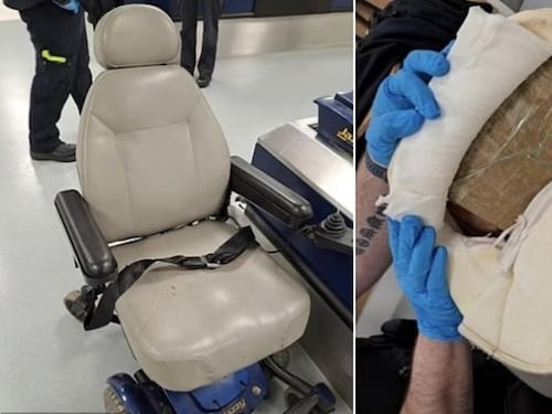 Hombre fingió ser discapacitado y transportó 12 kilos de cocaína en una silla de ruedas