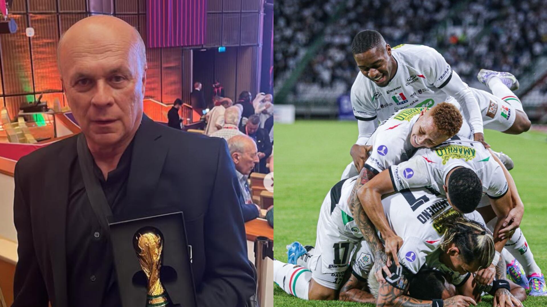 Carlos Antonio Vélez y Once Caldas - Fotos: Redes sociales del periodista y del equipo tomadas el 18 de septiembre del 2025