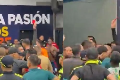 Wilmar Roldán en modo mariachi: Se puso a repartir tarjetas rojas en los camerinos tras la pelea de los jugadores de Medellín y Nacional