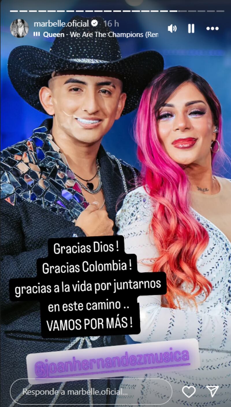 Marbelle habló fuera de Caracol sobre la derrota de Joan en ‘La Descarga’