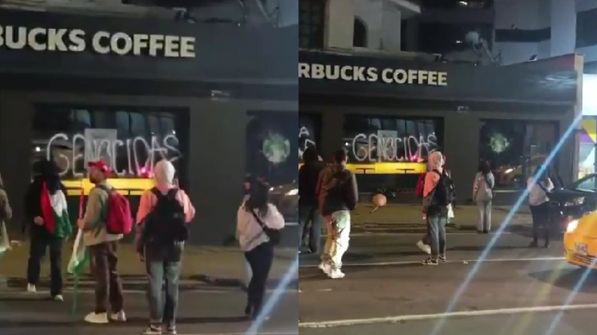 Protestas en favor de Palestina terminan en actos vandálicos en el norte de Bogotá (Redes sociales)