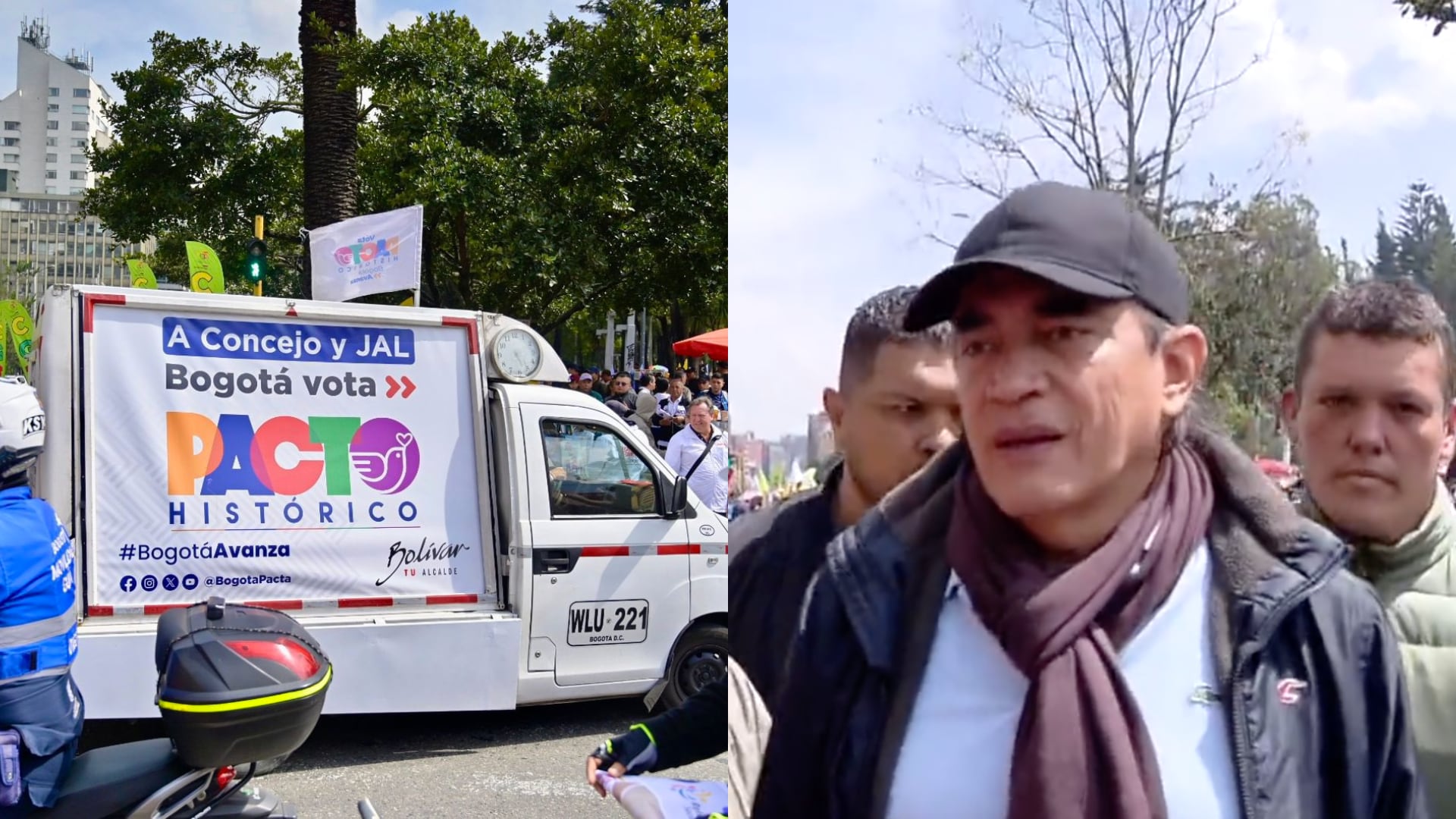 Gustavo Bolívar dijo que marchó “como ciudadano” en movilización, pero hubo propaganda para votar por él