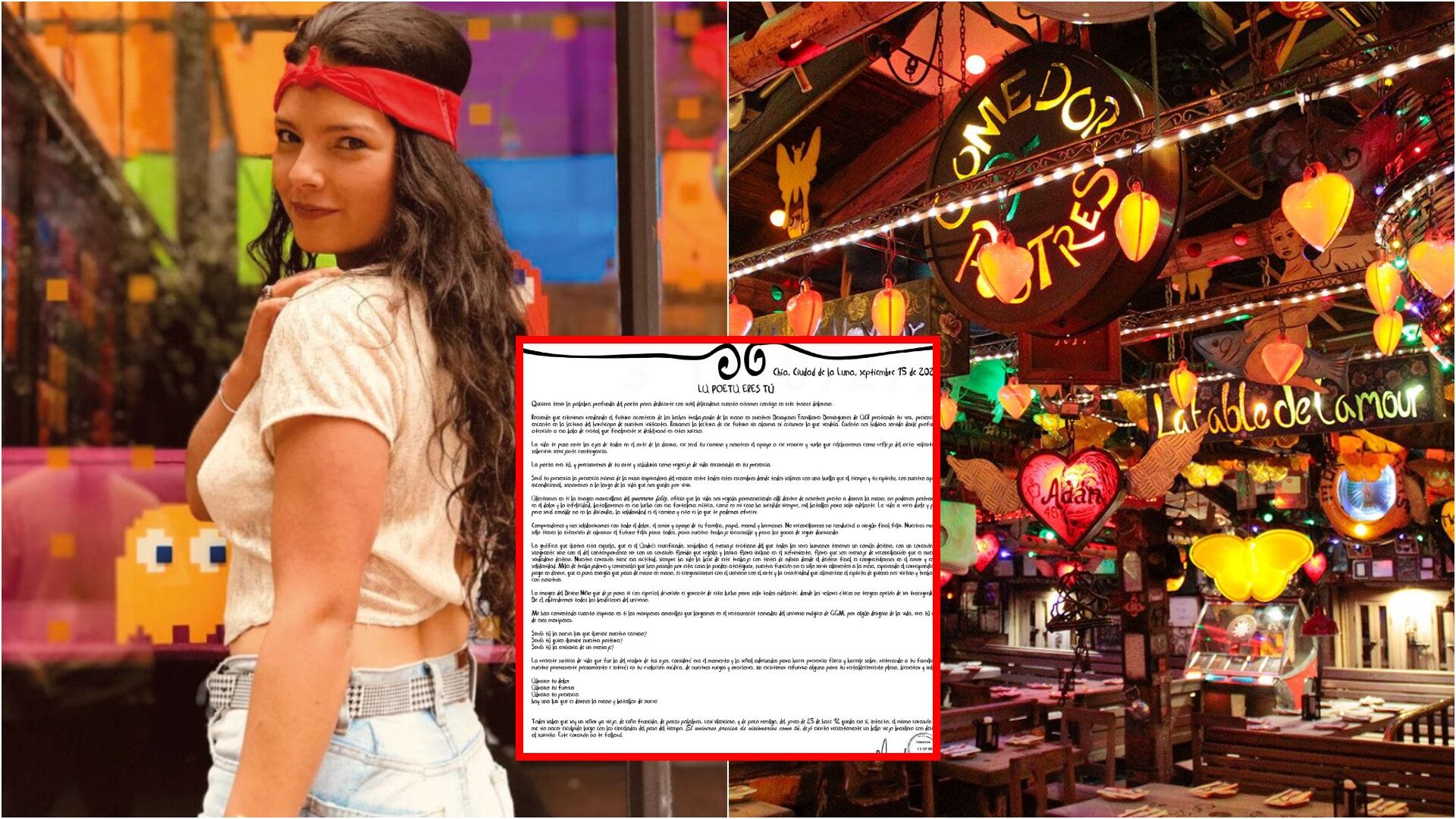 Hermano de Laura Villamil reaccionó a la carta del dueño de Andrés Carne de Res (Fotos de redes sociales, Laura Villamil, Andrés Carne de Res y captura de El Tiempo)