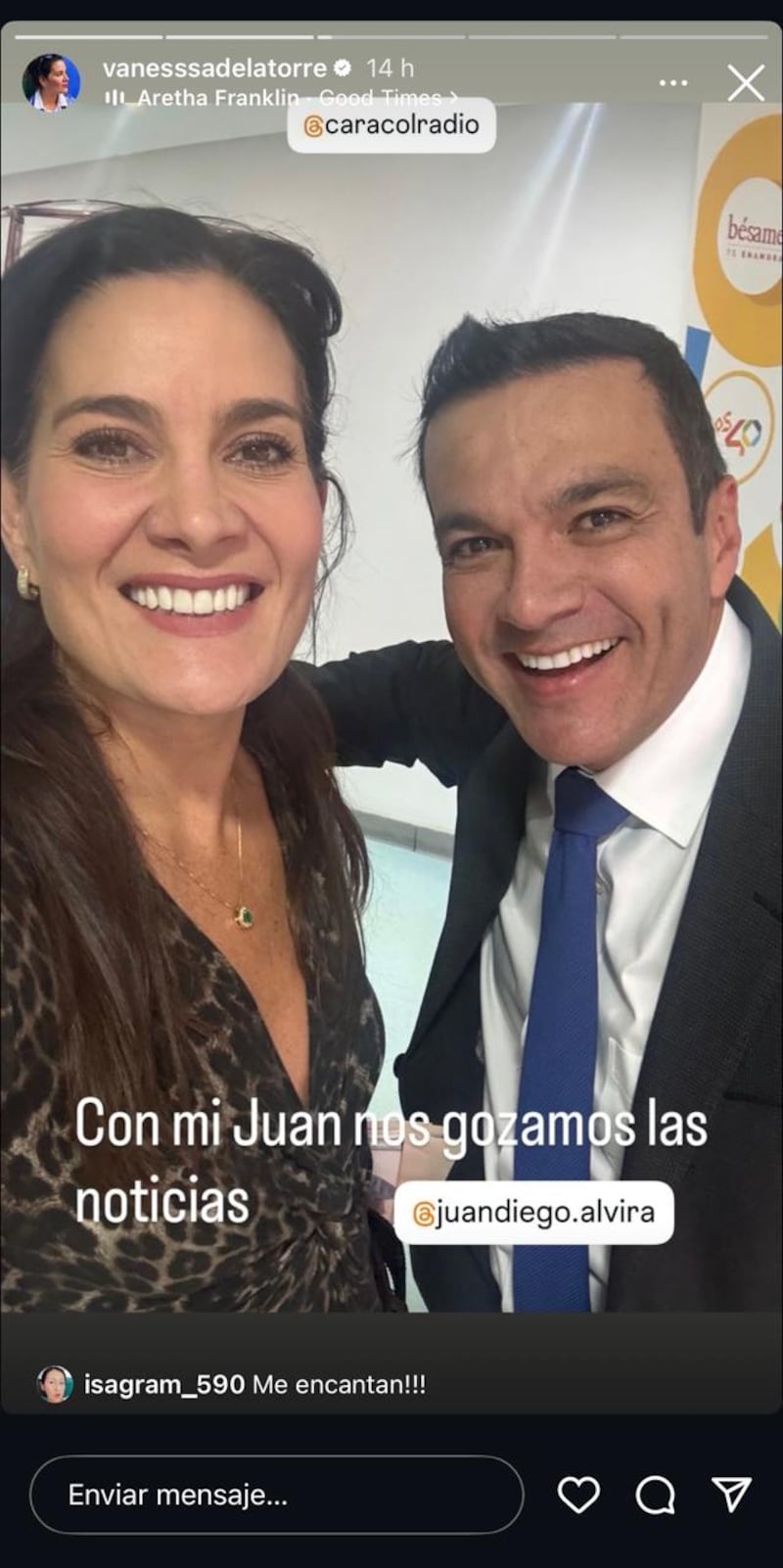 Juan Diego Alvira y Vanessa de la Torre.