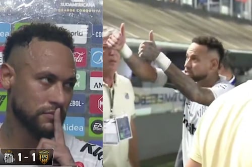 Neymar volvió a ‘agarrarse’ con los hinchas de Santos después de empatar en Copa Sudamericana
