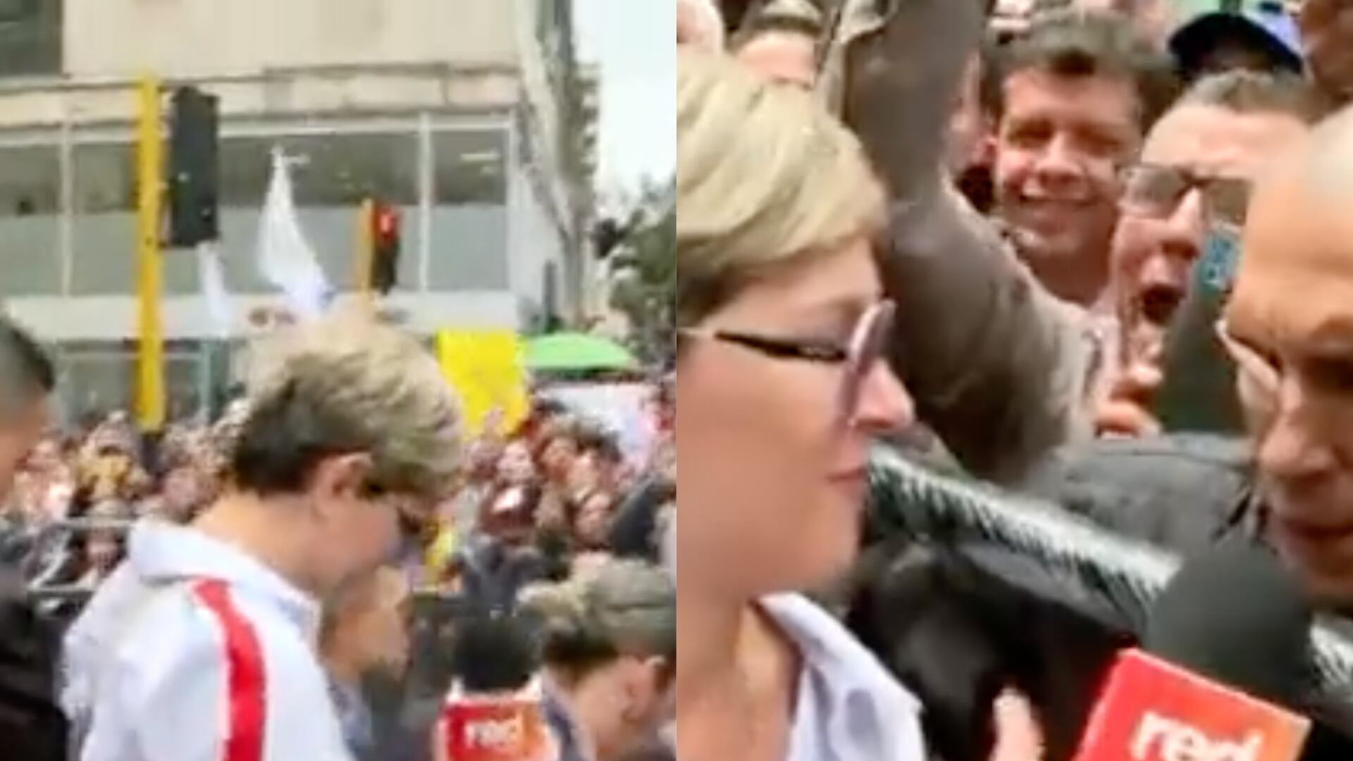 Verónica Alcocer, de bailadora a periodista: así le fue entrevistando a seguidor durante movilizaciones