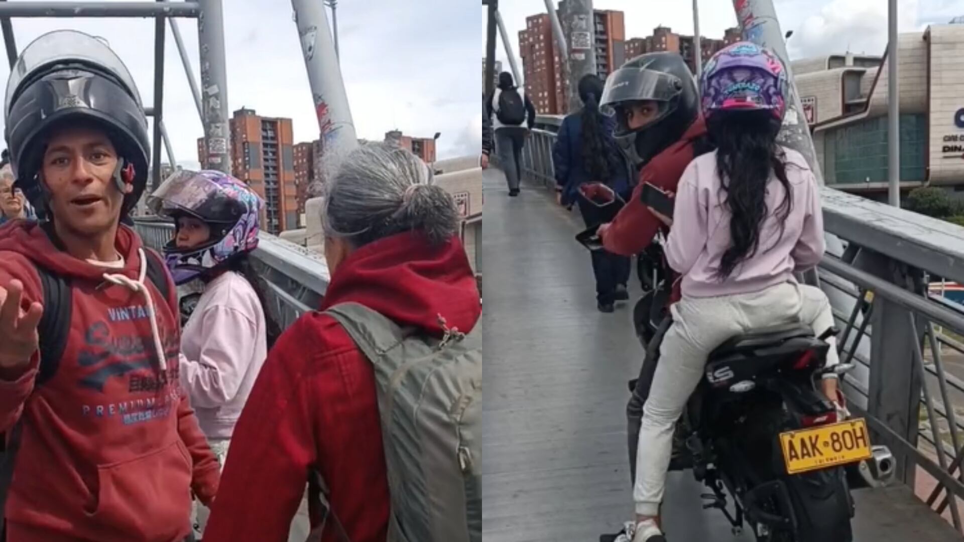 De no creer: quería pasar en moto por un puente peatonal y se ofendió porque le dijeron que se devolviera