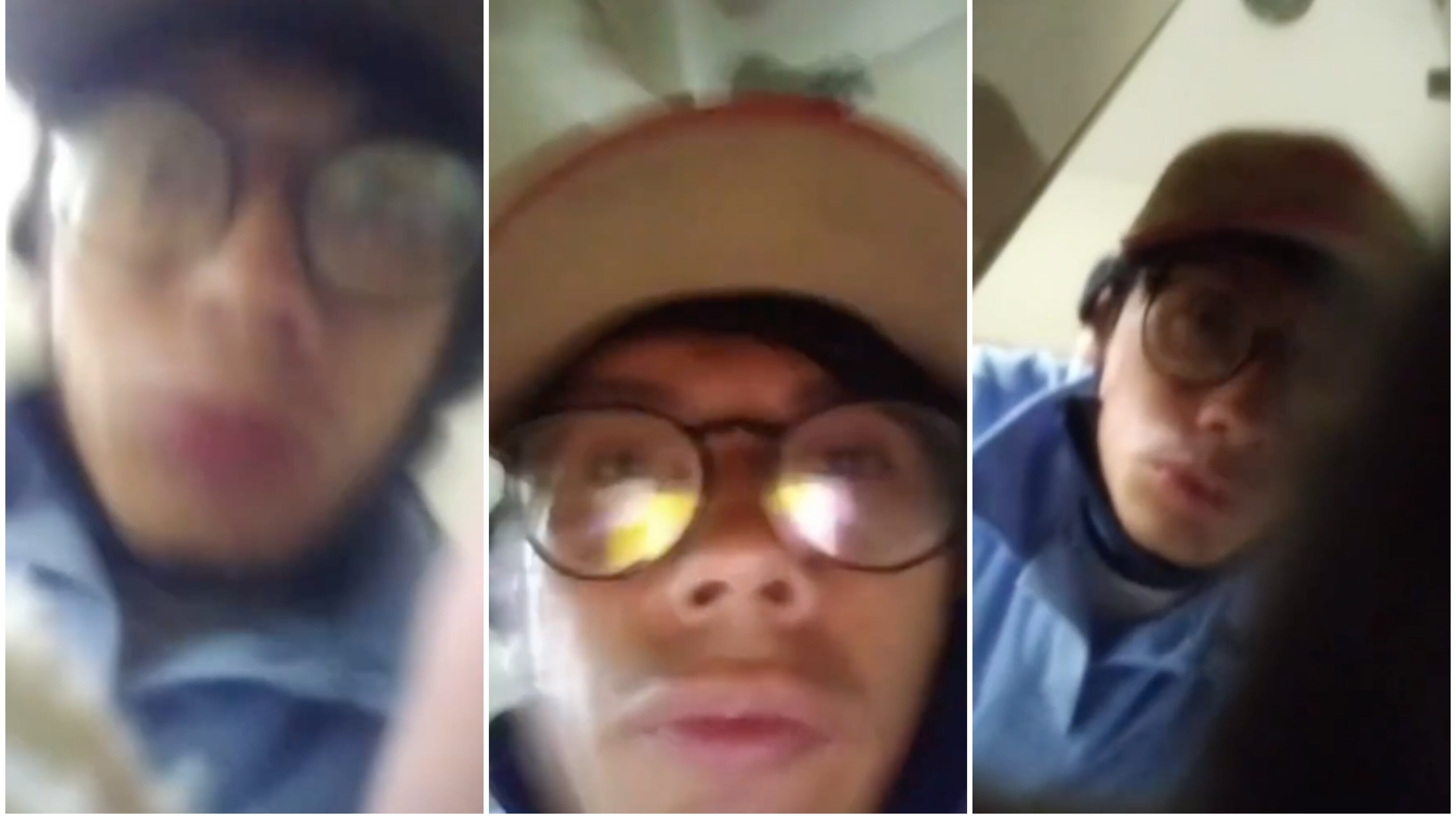 Trabajador de OMA grabando a una joven en un baño