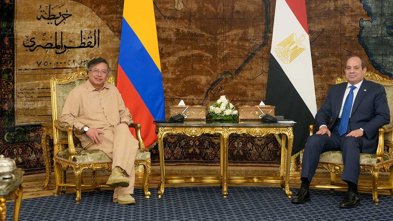 Los presidentes de Colombia, Gustavo Petro, y de Egipto, Abdelfatah El-Sisi,