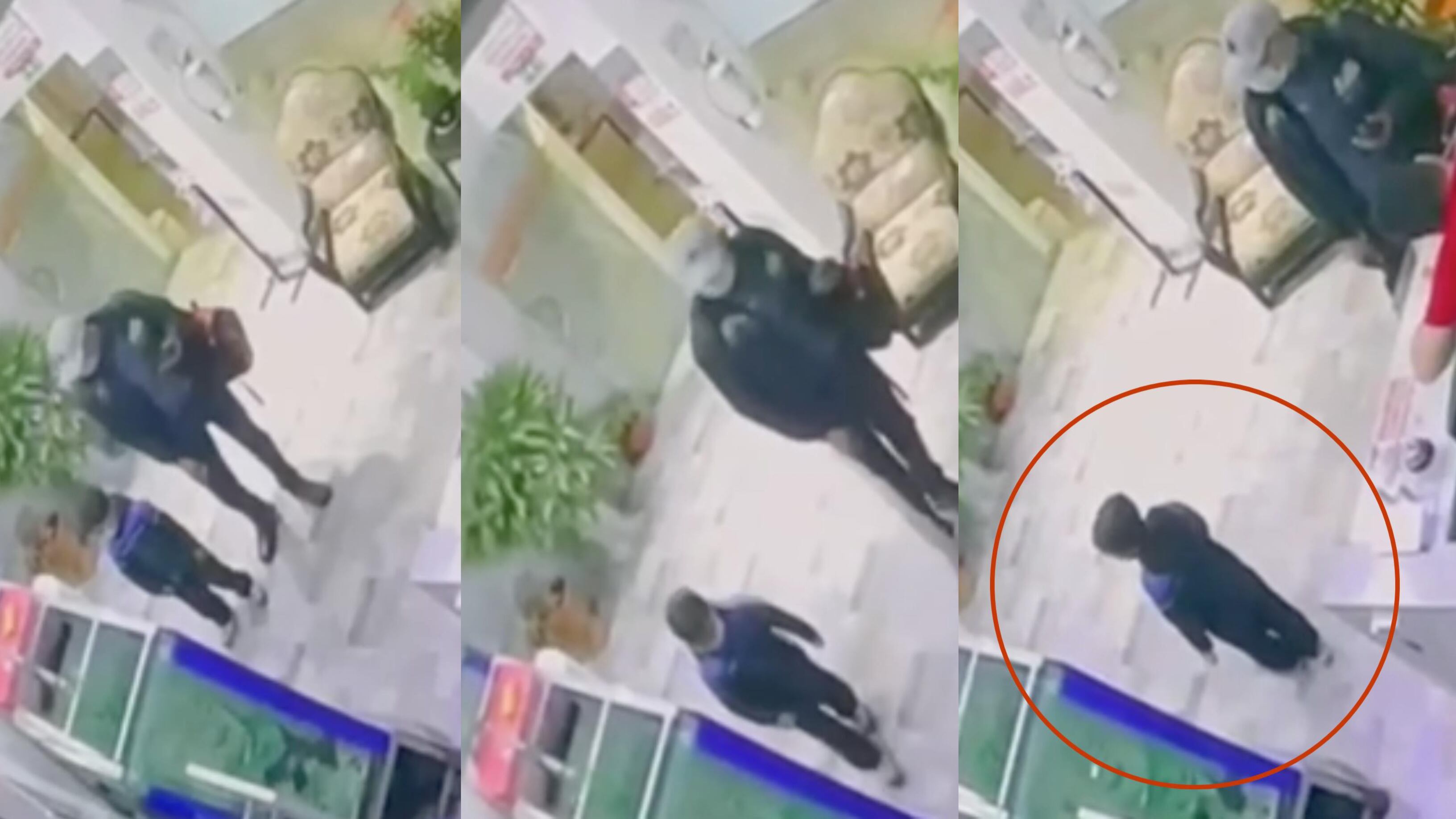 Se conocieron imágenes de la entrada al hotel del niño junto a su padre.