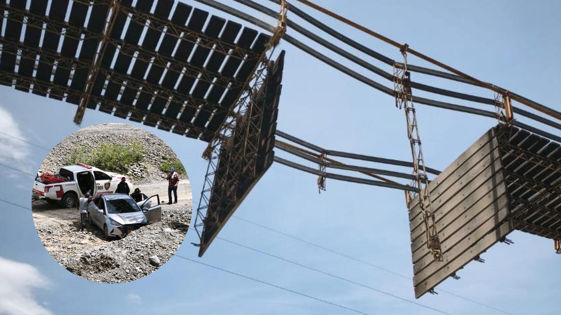 Puente colgante de madera de Sopetrán, Antioquia.