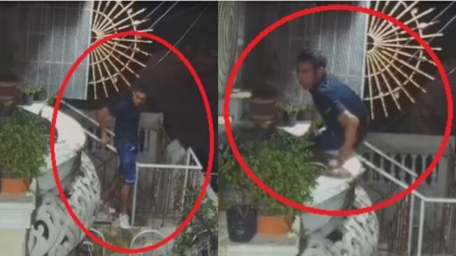 Video del ladrón del balcón en Barranquilla.