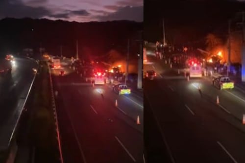 Fuerte accidente en la vía Bogotá a Girardot este Viernes Santo: Un carro cisterna se chocó y se prendió en llamas, dos personas murieron