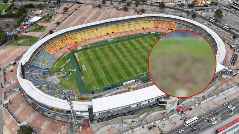 Surgen nuevas imágenes del estado de la cancha de El Campín y con la lluvia quedó vuelta un ‘barrial’