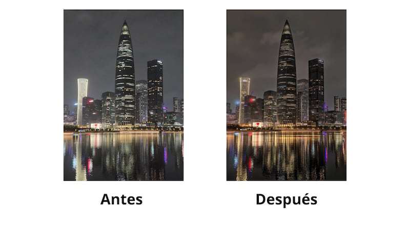 Foto nocturna comparación otros celulares y el HONOR 600.