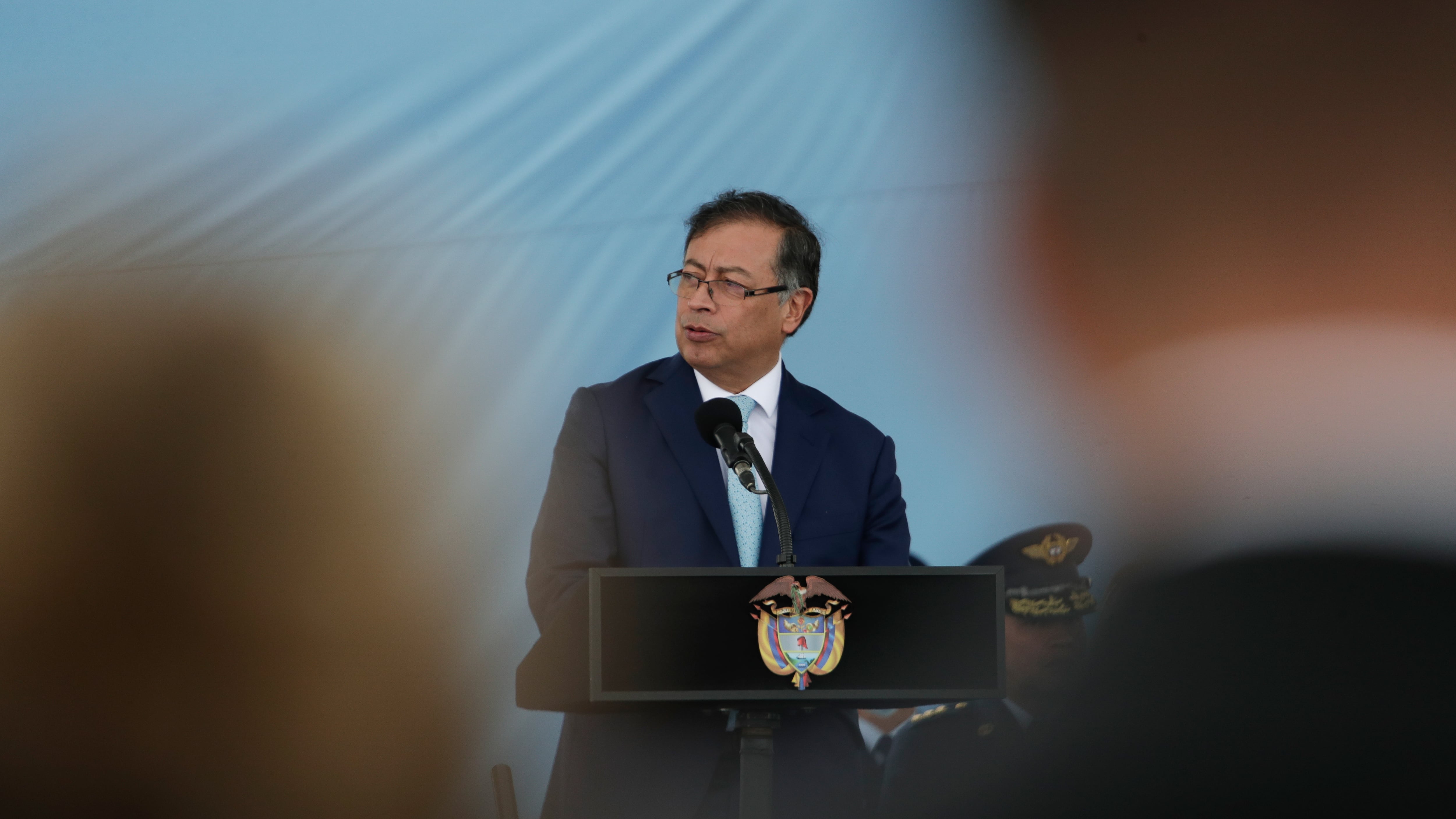Gustavo Petro, presidente de Colombia, durante la celebración de los 103 años de la Fuerza Aérea Colombiana