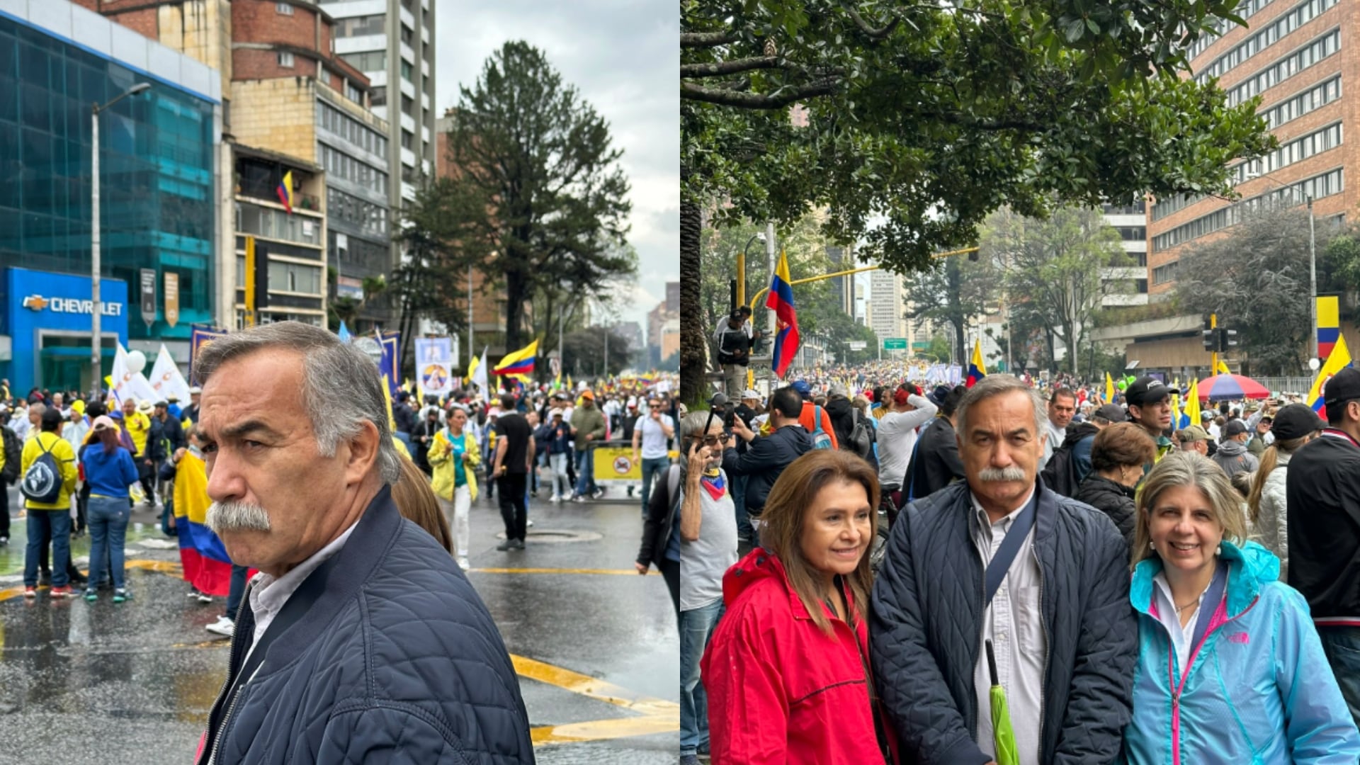 Ricardo Díaz, fue viceministro de Defensa del gobierno Petro. Murió por problemas cardiacos. En la imagen, el coronel en retiro había asistido a las marchar del 21 de abril en contra del Gobierno Nacional.