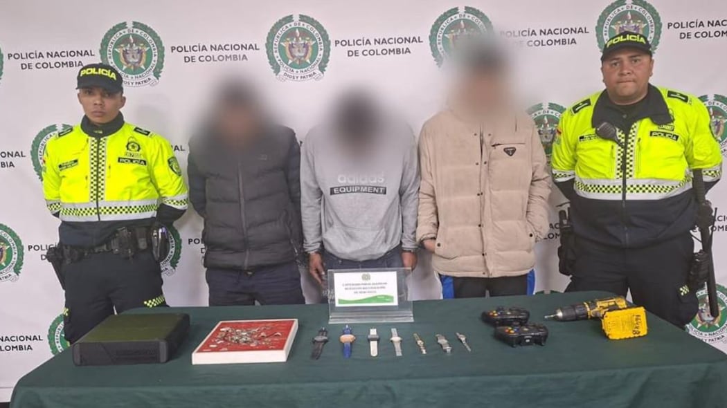 Captura de 'Los Joyeros', banda delincuencial dedicada al hurto de joyerías en Bogotá.