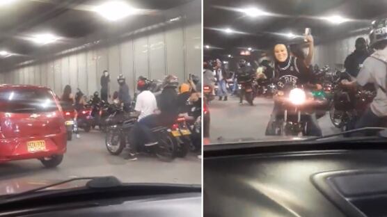 Motociclistas bloquearon el soterrado de Parques del Río en vísperas de Halloween.