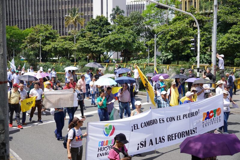 Marcha en favor de Petro en Medellín
