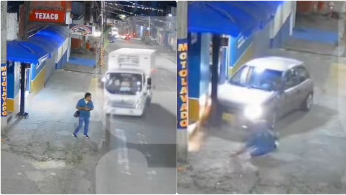 Hombre se salvó de milagro, por partida doble, en aparatoso accidente múltiple