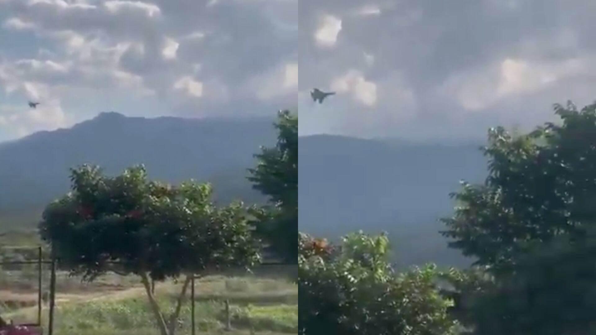 Aviones de guerra venezolanos sobrevolando la frontera con Colombia