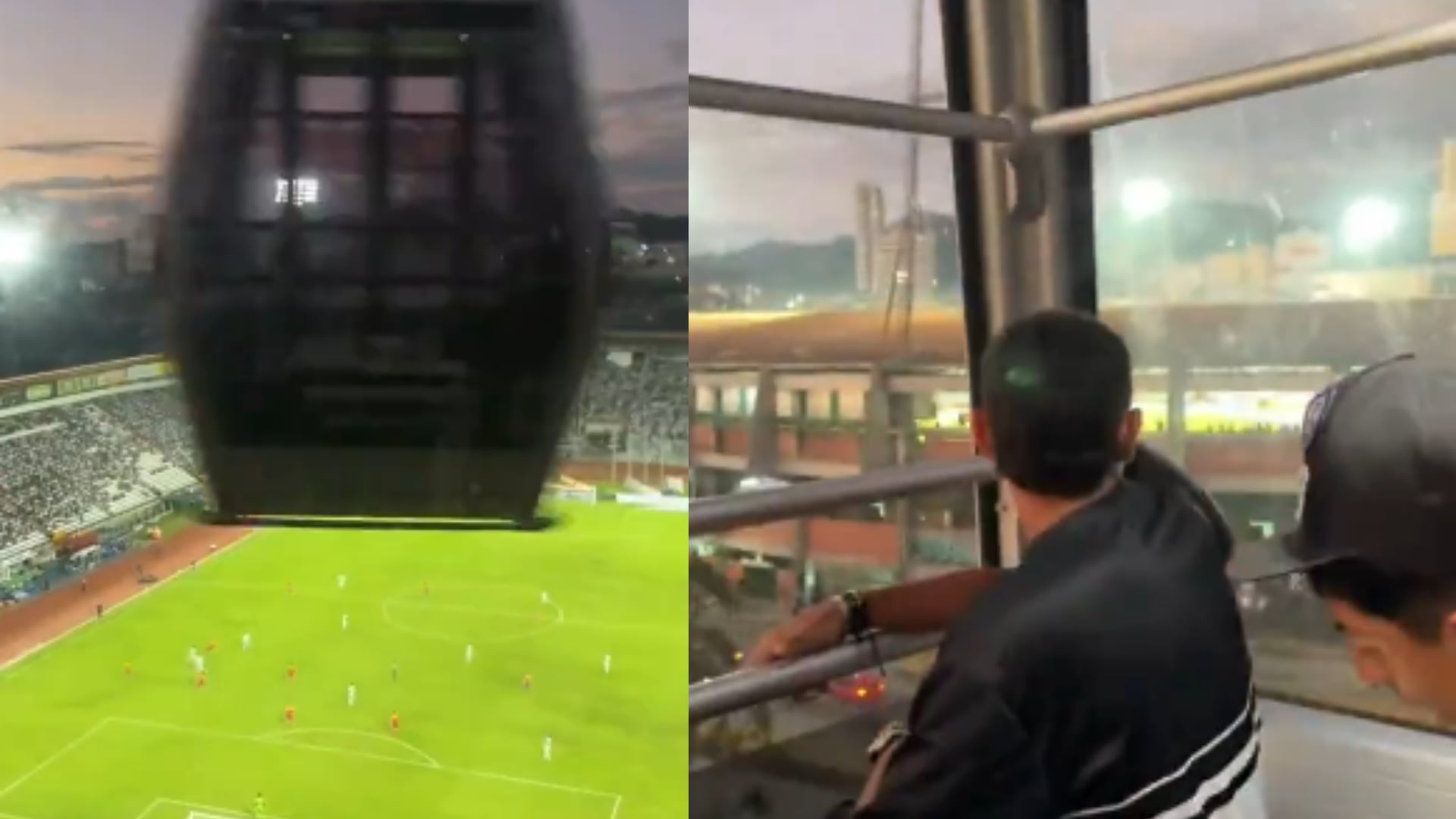 Hinchas de Once Caldas vieron gol desde el cable aéreo de Manizales