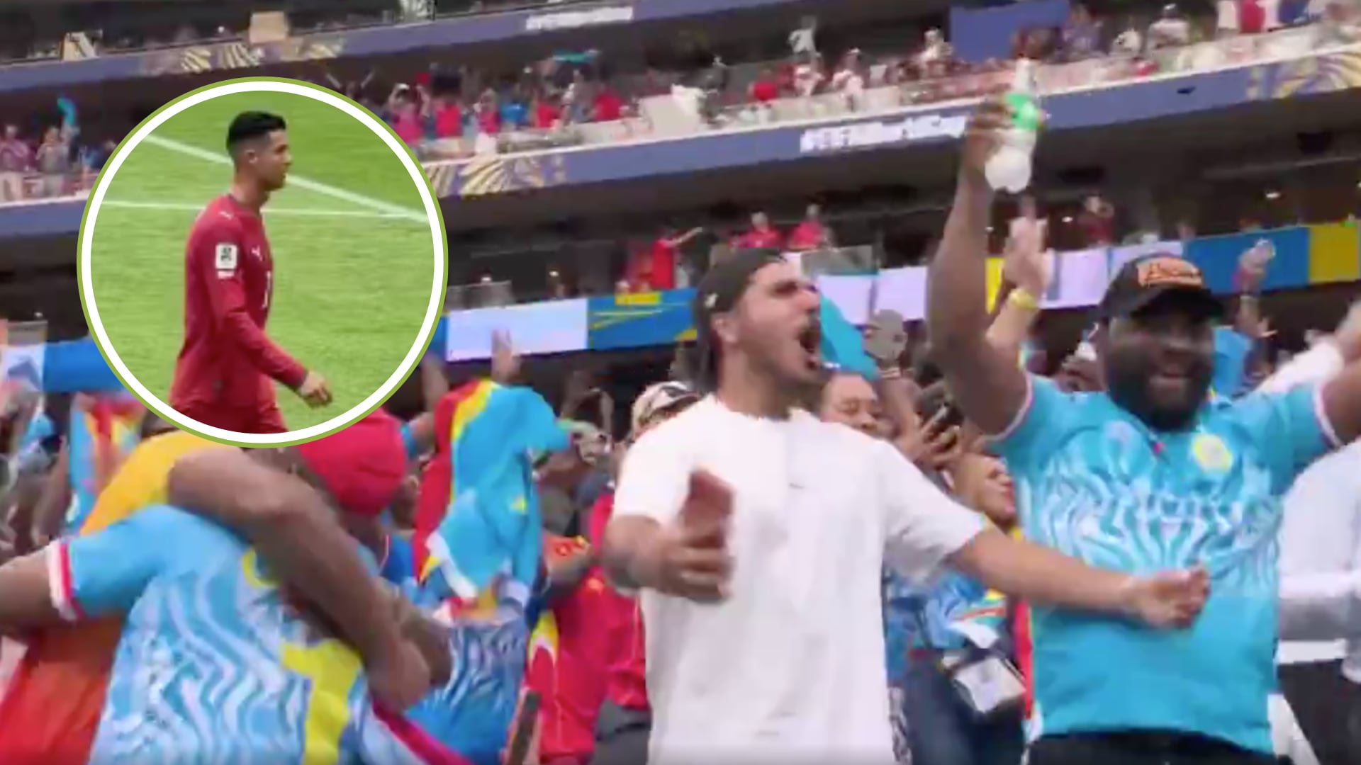 Hinchas de Congo celebraron empate contra Portugal gritándole “Messi” a Cristiano Ronaldo