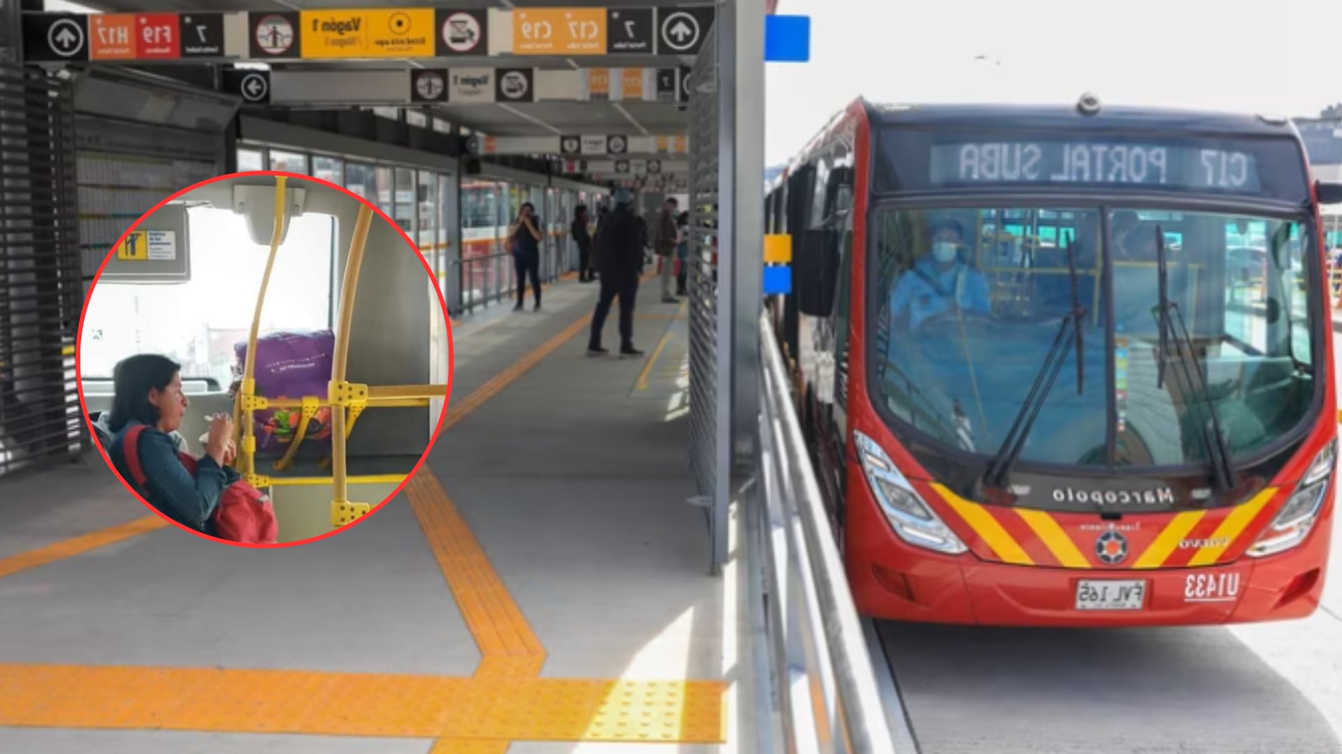 Mujer sube trasteó a TransMilenio