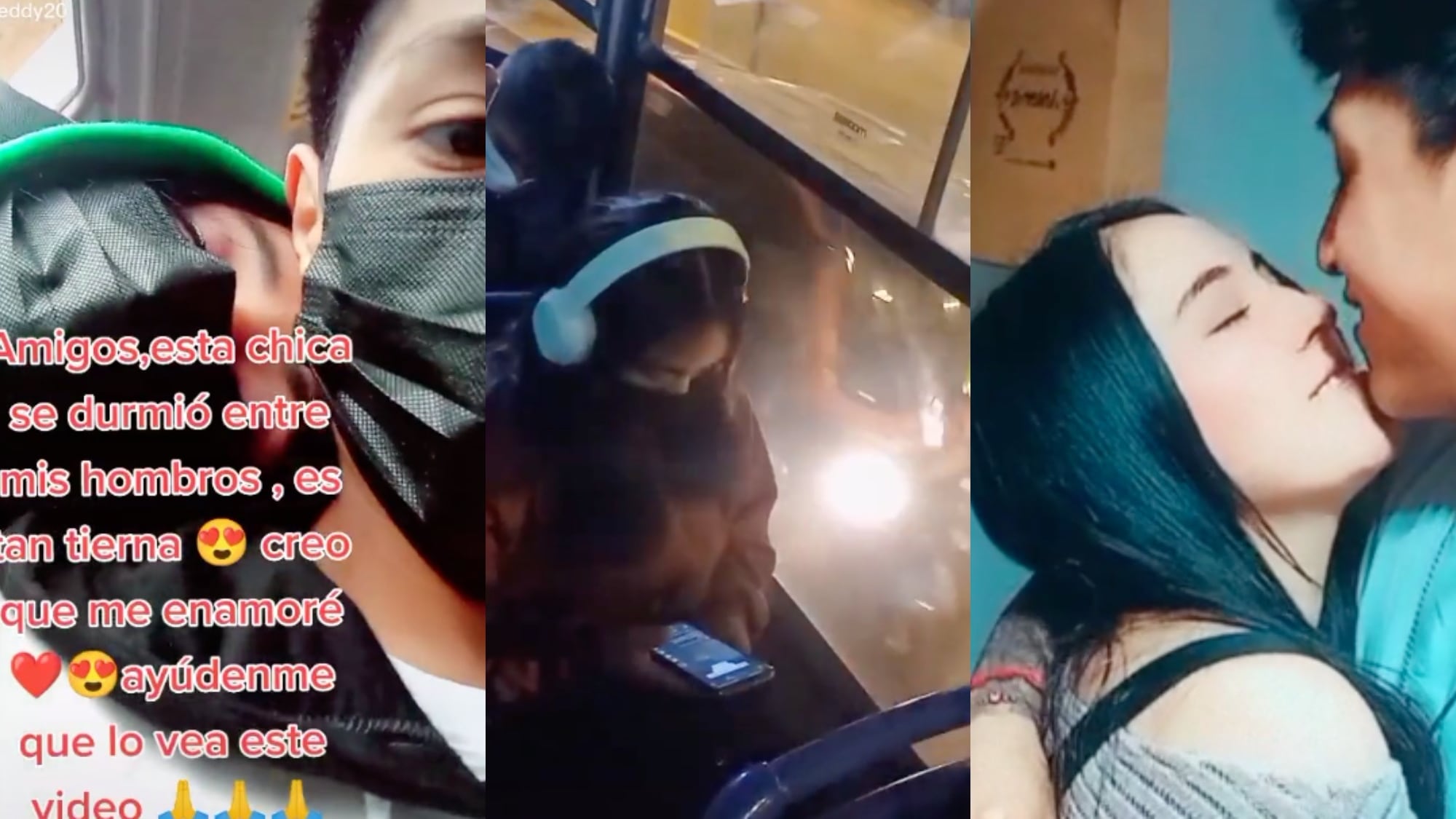 Un joven hizo viral un video en el que buscaba una chica que se había dormido en sus hombros en un bus y no solo la encontró, sino que la hizo su novia.