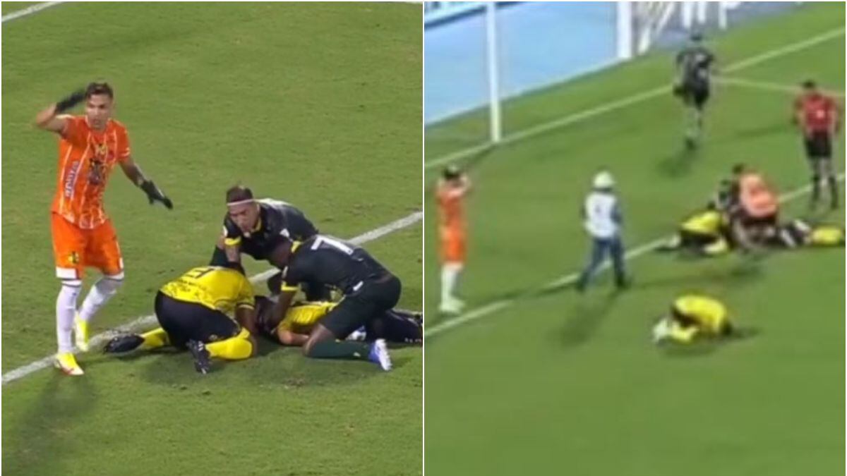 Drama en el FPC, Leonardo Saldaña quedó inconsciente tras terrible caída